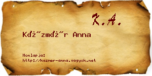 Kázmér Anna névjegykártya